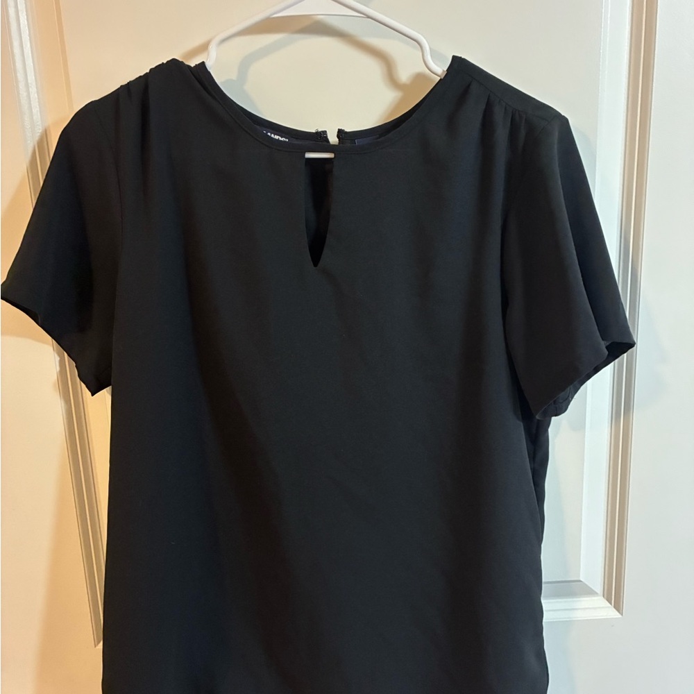 Lands' End Women's Black Short Sleeve Top